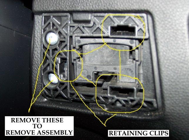 Remove slide-in unit for radio control key (Ignition key panel and assembly)