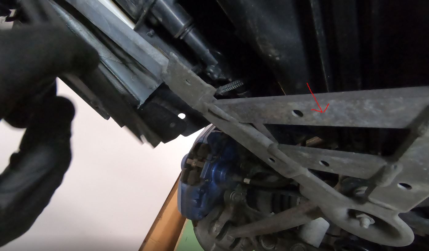 Lift vehicle, remove rear wheels, and v braces